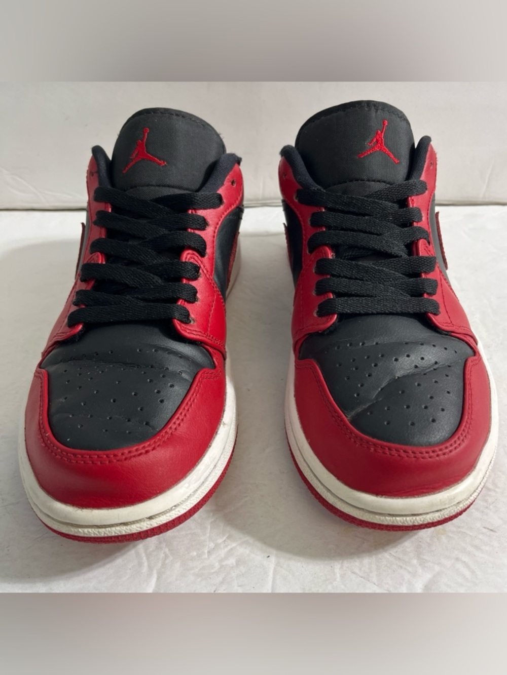 Jordan Kids Red and Black Low-Top Sneakers